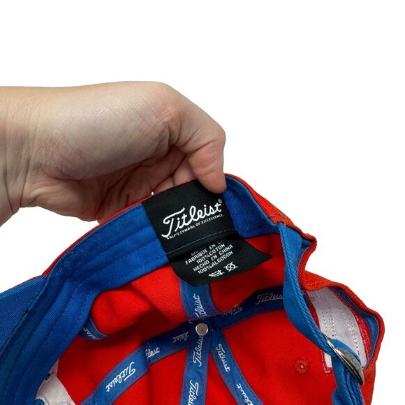 Titleist FJ FootJoy ProV1 Orange Hat Golf Outdoor Mens Adjustable One Size - Picture 6 of 6